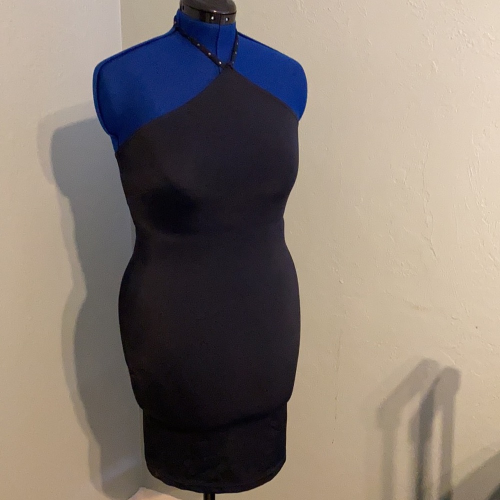 Versace Mare Black body con dress vintage NWT Medusa L - Picture 7 of 11